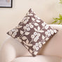 Floral Beadwork Cushion Cover Purplish Brown 16x16 Inch