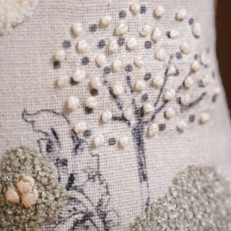 Cotton Threadwork Throw Pillow Cover 20x14 Inch