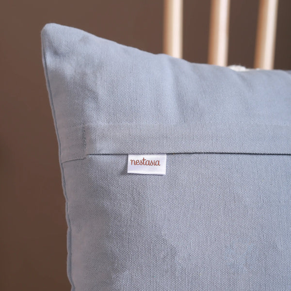 Designer Cotton Throw Pillow Cover Blue 20x14 inch