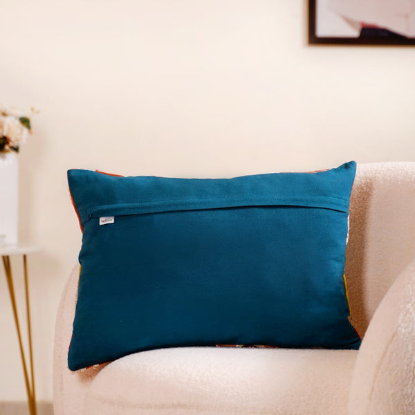 Applique Embroidery Velvet Cushion Cover 20x14 Inch