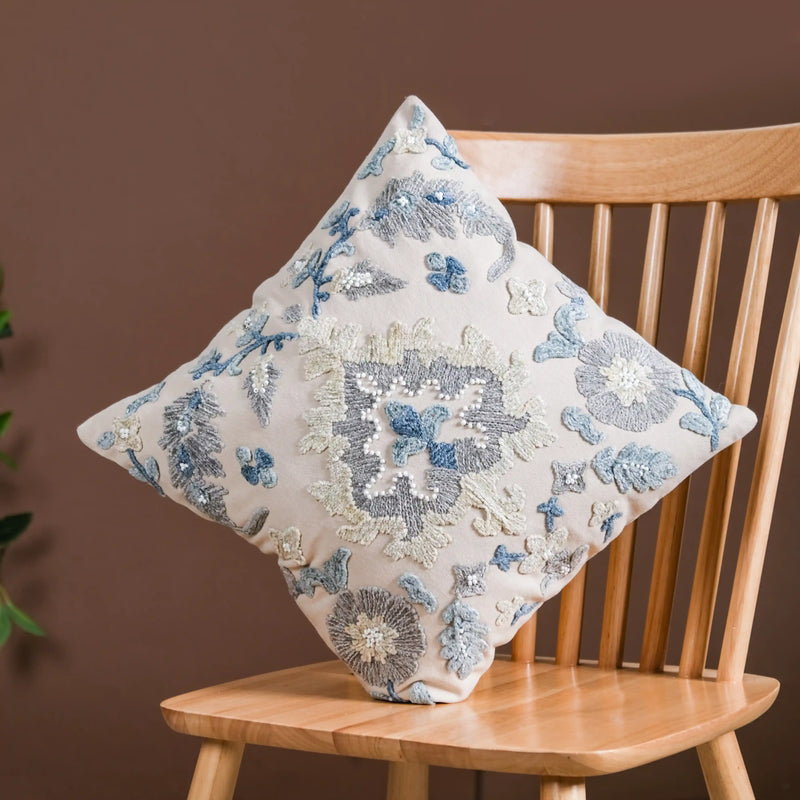 Beaded Cushion Cover For Home Decor 16x16 Inch