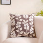 Floral Beadwork Cushion Cover Purplish Brown 16x16 Inch