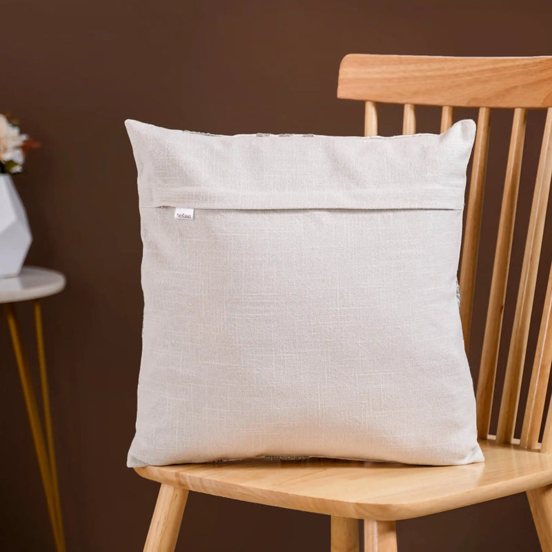 Set Of 2 Floral Threadwork Cotton Cushion Covers