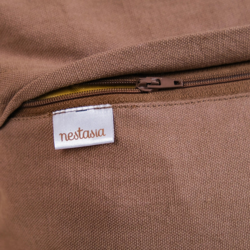 Handcrafted Soft Cotton Cushion Cover Brown 16x16 Inch