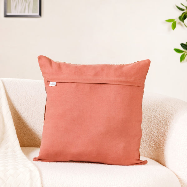 Golden Foil Modern Embroidered Cushion Cover 16x16 Inch