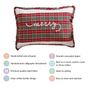 Plaid Merry Christmas Calligraphy Cushion Cover 20x14 Inch