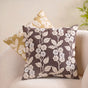 Floral Beadwork Cushion Cover Purplish Brown 16x16 Inch