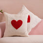 Set Of 2 Love Heart Linen Cushion Cover With Pocket 16x16 Inch