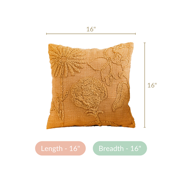 Handwoven Floral Cushion Cover Set Of 3 16x16 Inch