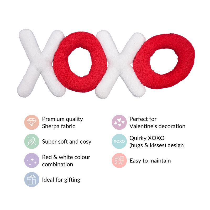 Hugs And Kisses Sherpa Sofa Cushion 25x10 Inch