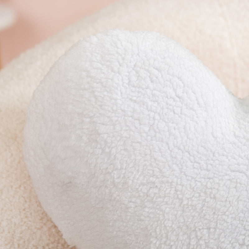 Heart Shape Cushion Set Of 2 Plushy Red White 14x14 Inch