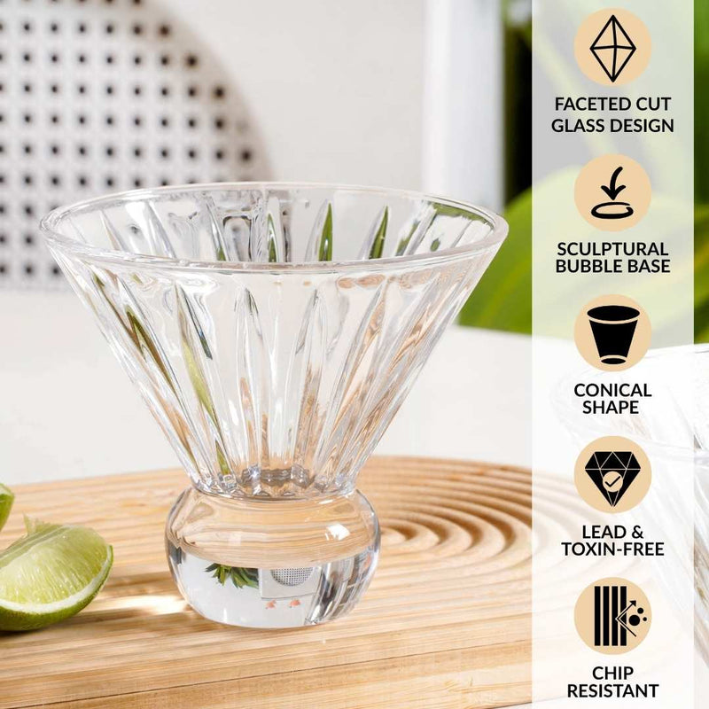 Cut Glass Ball Cocktail Glass Set Of 6 180ml