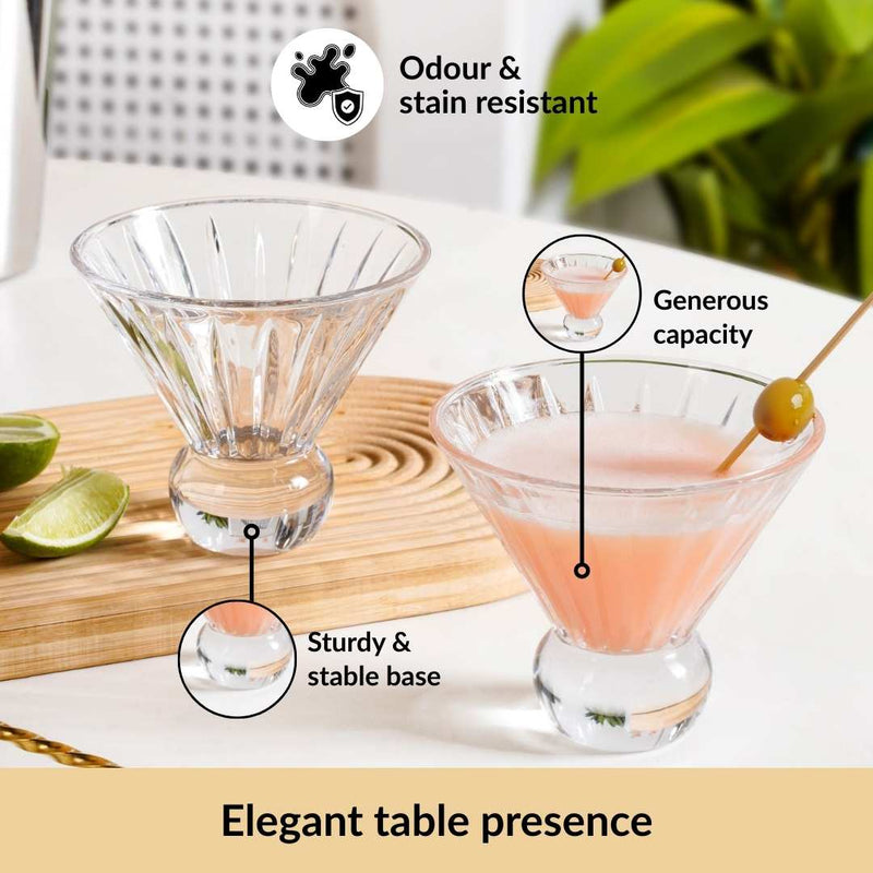 Cut Glass Ball Cocktail Glass Set Of 6 180ml