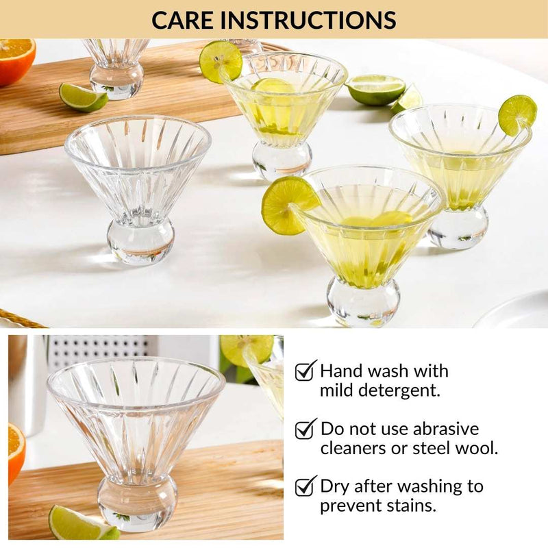 Cut Glass Ball Cocktail Glass Set Of 6 180ml