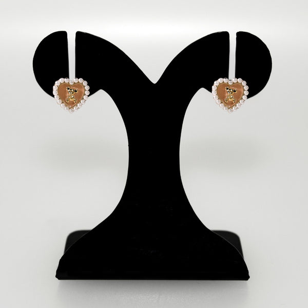 Cute Teddy Heart Studs