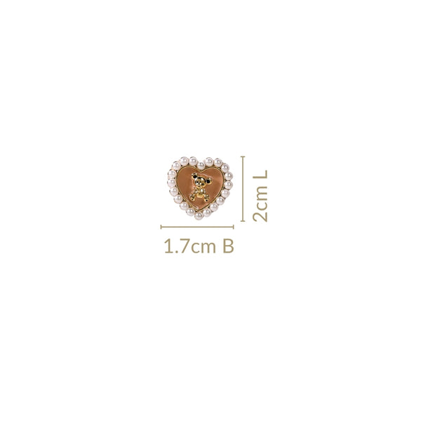 Cute Teddy Heart Studs