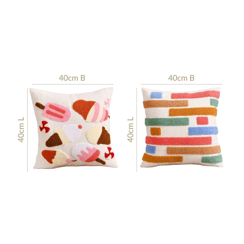 Sugar Rush And Stripes Cushion Cover Set Of 2 40x40cm