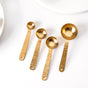 Set Of 4 Measuring Spoons With Gold Finish