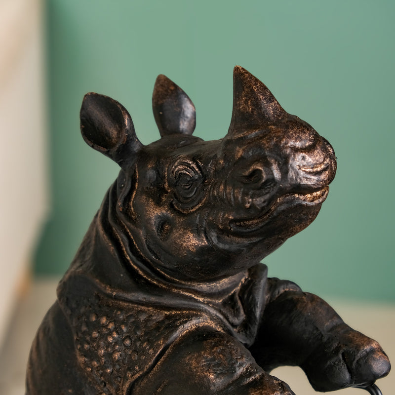Cycling Rhino Resin Art