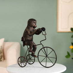 Cyclist Monkey Decorative Resin Art