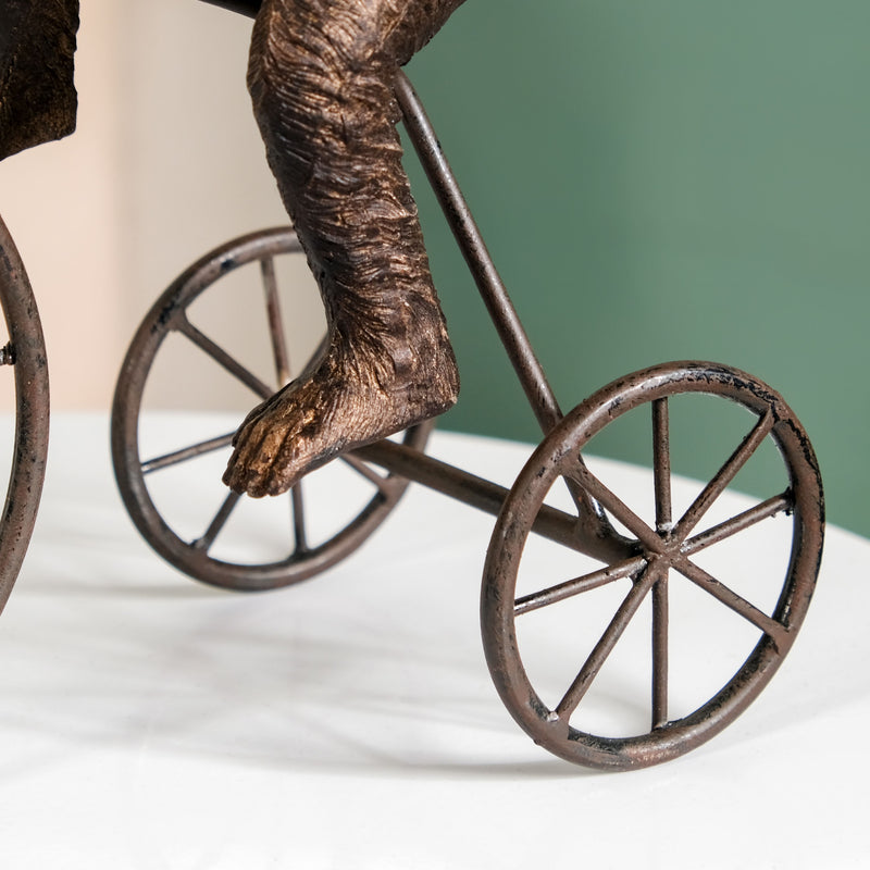 Cyclist Monkey Decorative Resin Art