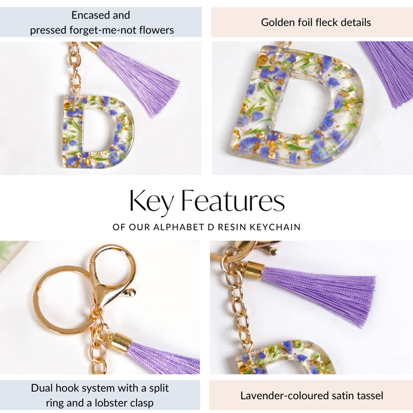 Dainty And Dreamy D Dual Hook Keychain