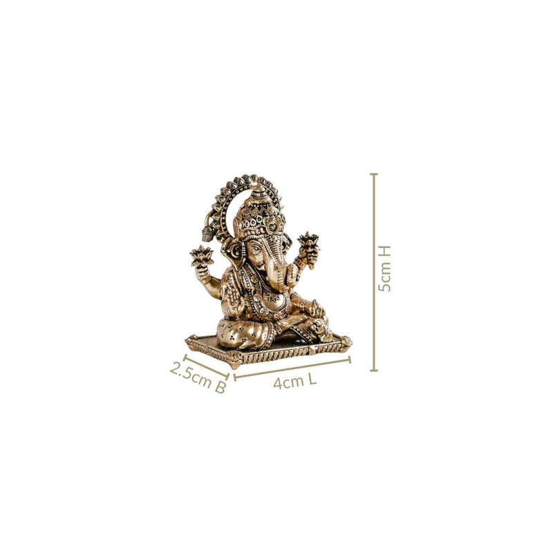 Pure Brass Vighnaharta Ganpati Idol With Gift Box 5cm
