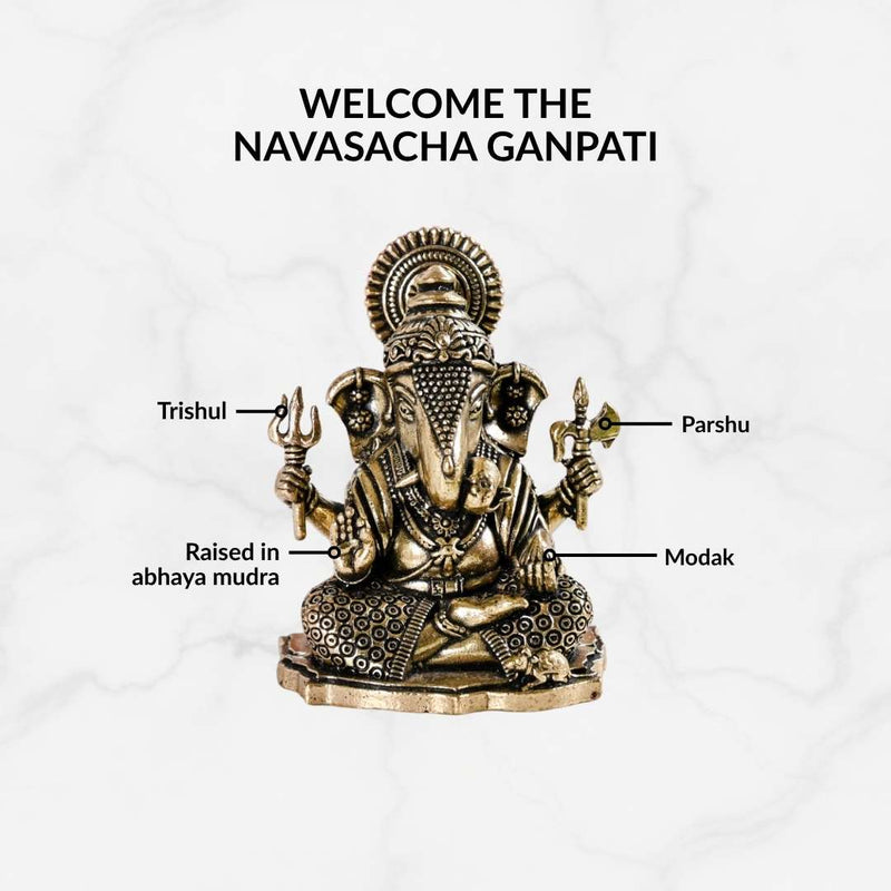 Pure Brass Ganesh Idol With Gift Box 5cm