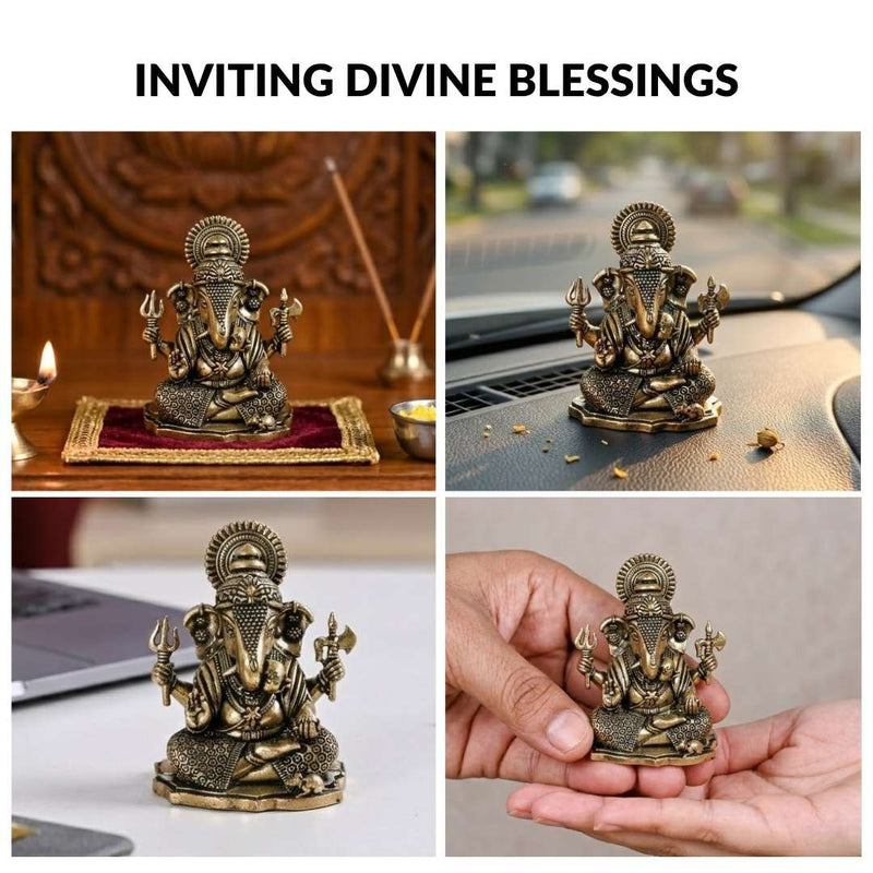Pure Brass Ganesh Idol With Gift Box 5cm
