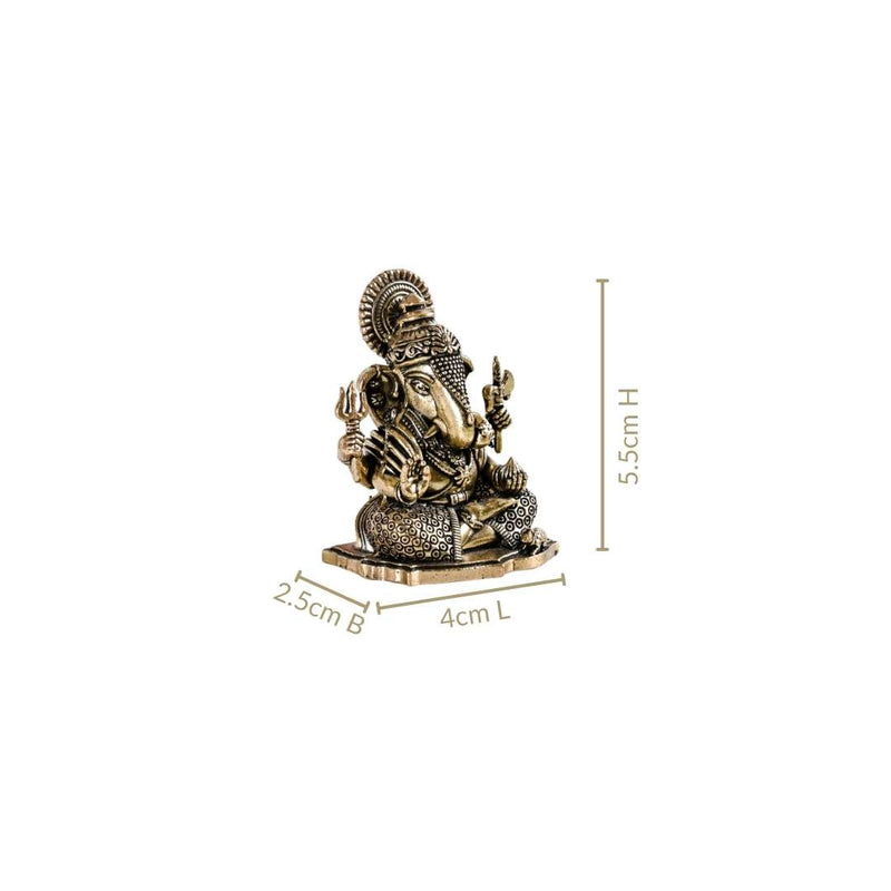 Pure Brass Ganesh Idol With Gift Box 5cm