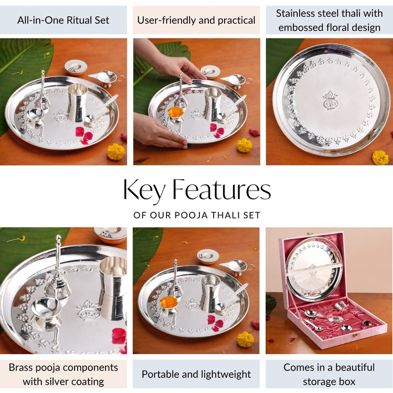 All In One Daily Aarti Pooja Thali Set Of 7