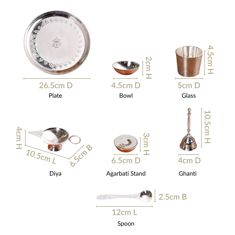 All In One Daily Aarti Pooja Thali Set Of 7