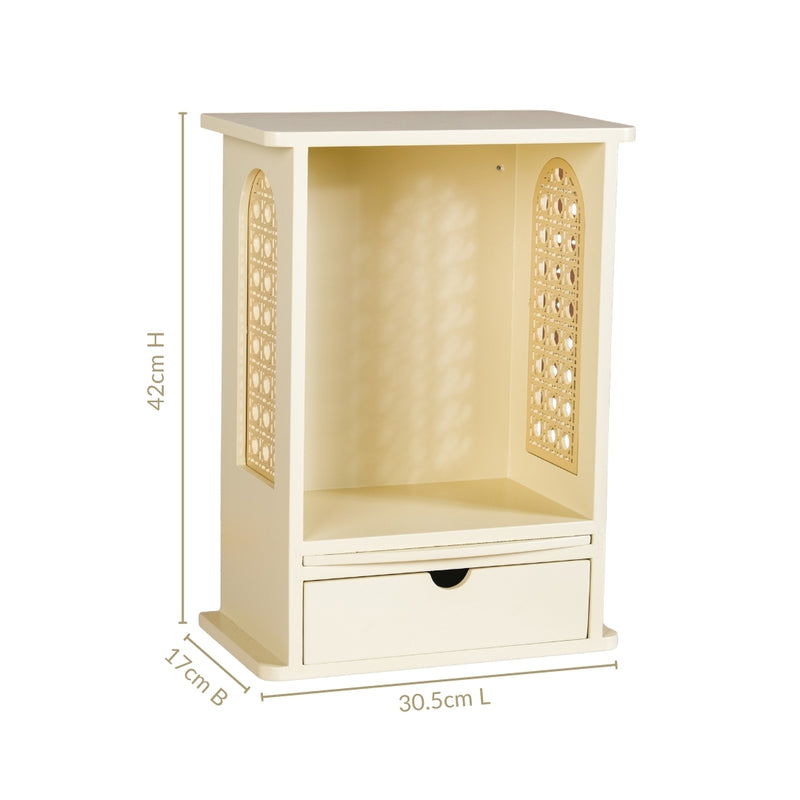 Daily Pooja Mandir For Home And Office Ivory 30x17x42cm