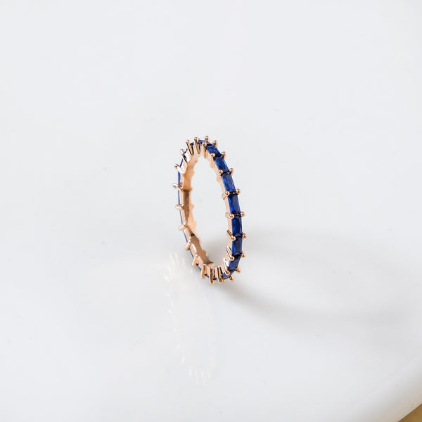 Blue And Gold Dainty Finger Ring