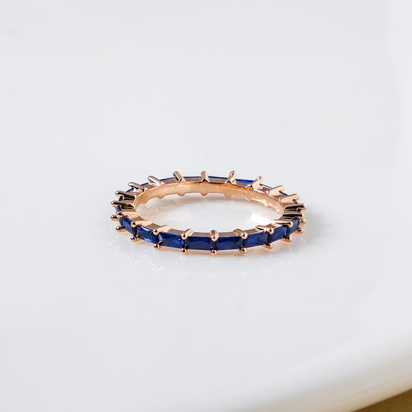 Blue And Gold Dainty Finger Ring