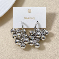 Dangling Beads Metallic Earrings