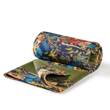 Dark Blue Frida Kahlo Inspired Quilted Cotton Bedcover 250x222cm