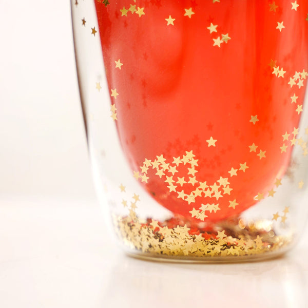 Set Of 2 Gold Star Glass Tumblers 225ml