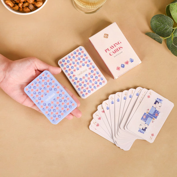 Deck Of 2 Playing Cards Set In Pink And Blue