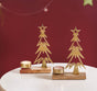 Set Of 2 Gold Christmas Tree Tea Light Holder