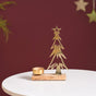 Set Of 2 Gold Christmas Tree Tea Light Holder