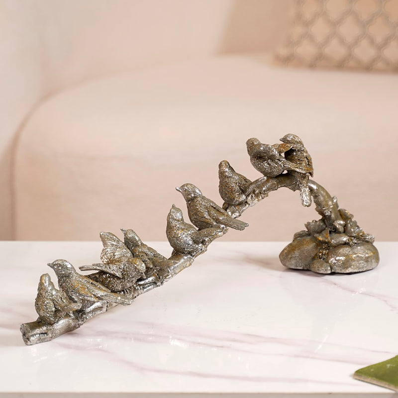9 Birds On A Branch Decor Showpiece