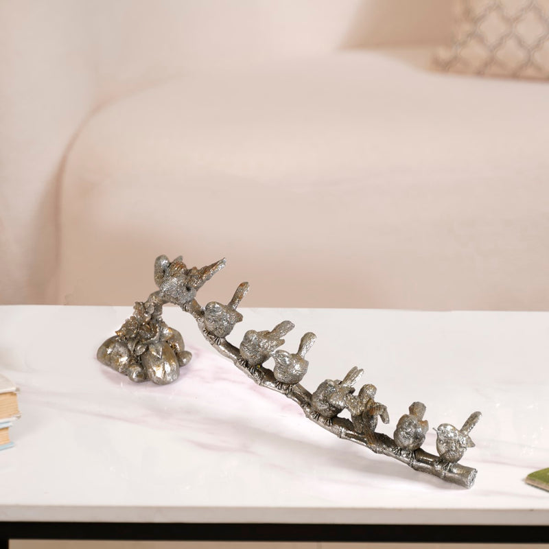 9 Birds On A Branch Decor Showpiece