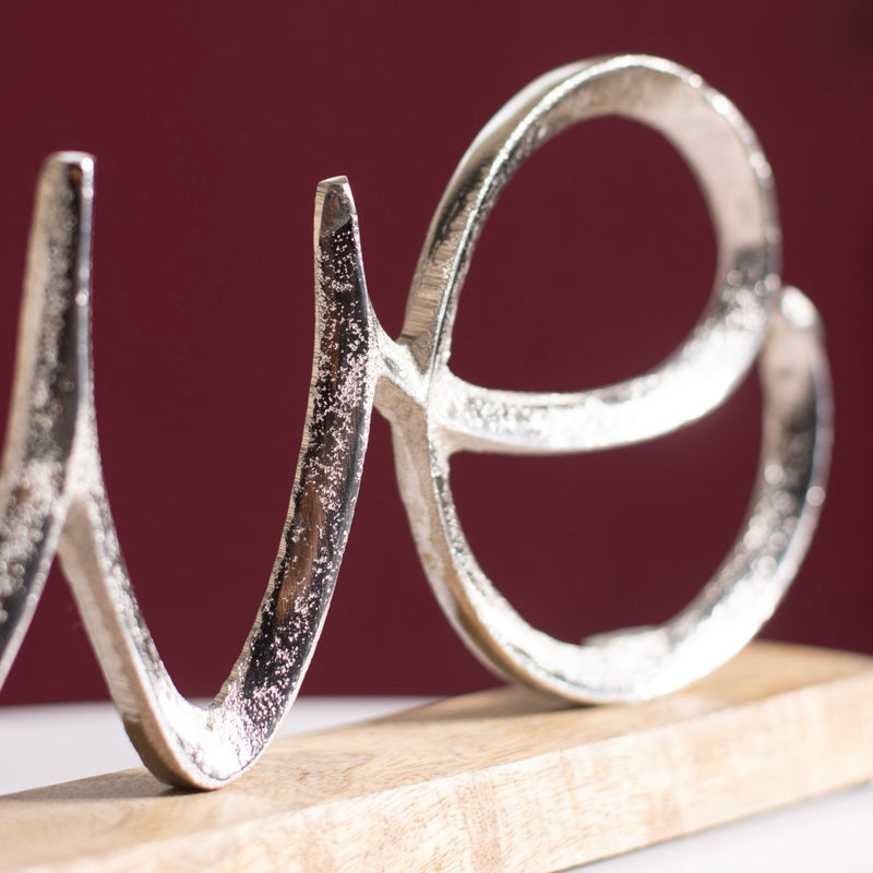 Silver Love Decor Showpiece For Home