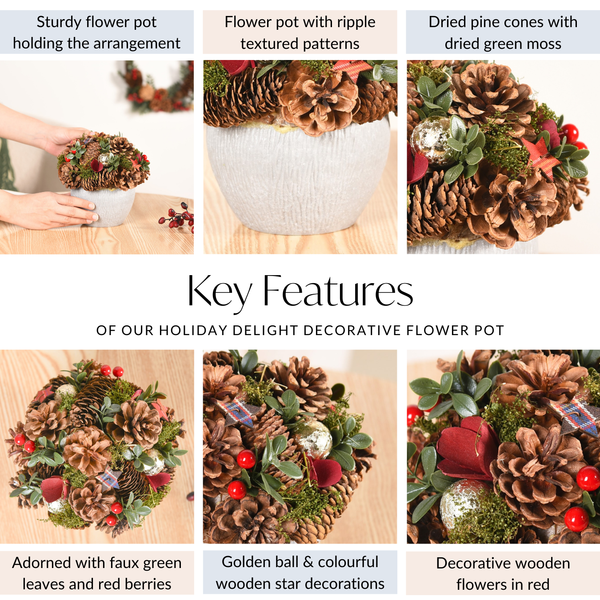 Holiday Delight Decorative Flower Pot