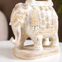 Elephant Ambabari With Bell Showpiece White