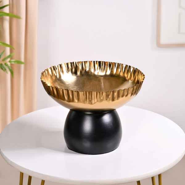 Luxe Round Decorative Bowl With Pedestal