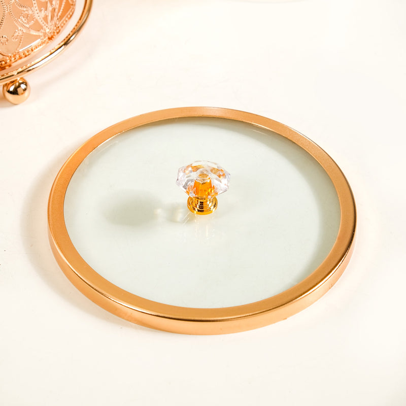 Decorative Glass Candy Jar With Handle And Lid