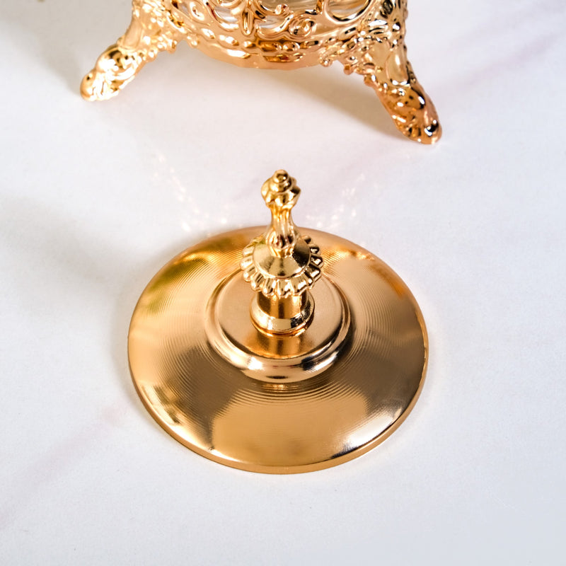 Ornate Vintage Decorative Glass Jar With Lid