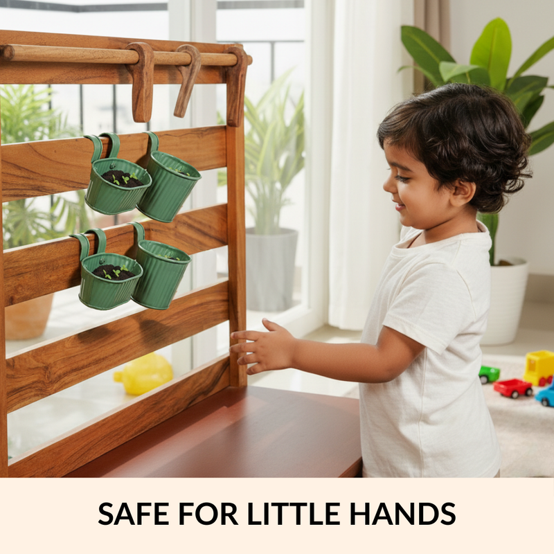 Decorative Hanging Planter For Kids Set Of 4 Green